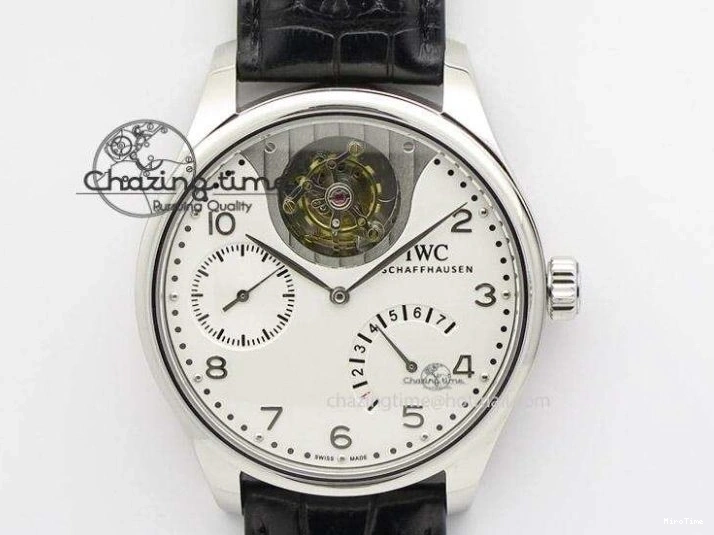 MIROTIME 0331 Unique Portuguese IW3714 Diam ZF V2 1:1 Best Edition Gray Dial On Brown Leather Strap A79350 (Slim Movement) 7250